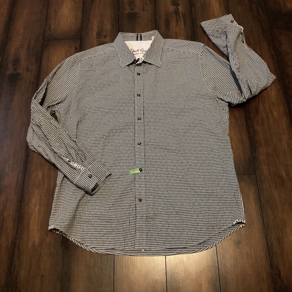 Robert Graham XL Tailored Fit Plaid Modern Americana Button Long Sleeve Shirt